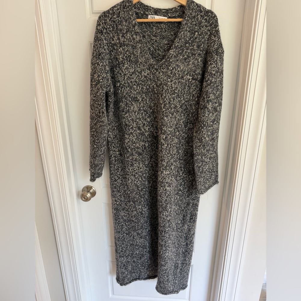 Zara Grey Sweater Maxi Dress
